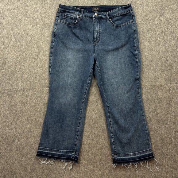 NYDJ Joni High Rise Relaxed Capri Jeans Women's Size 14 Released Hem Lift Tuck - Picture 2 of 13